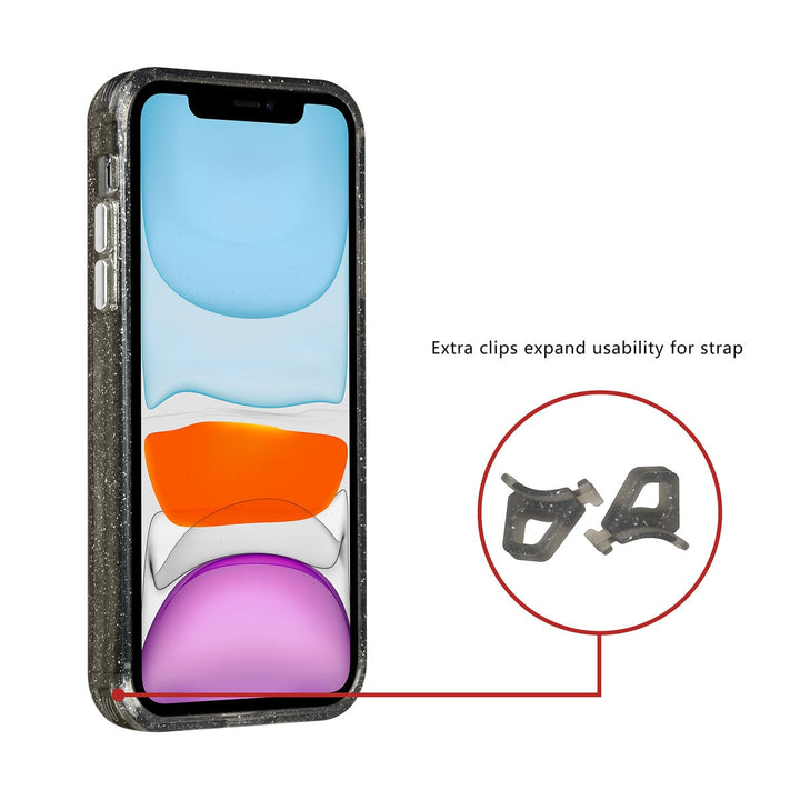 TUNIQ iPhone 11 Backcover hoesje - Magsafe - Glitter - Hanger - Zwart-Hoesjes-Ilumina Benelux