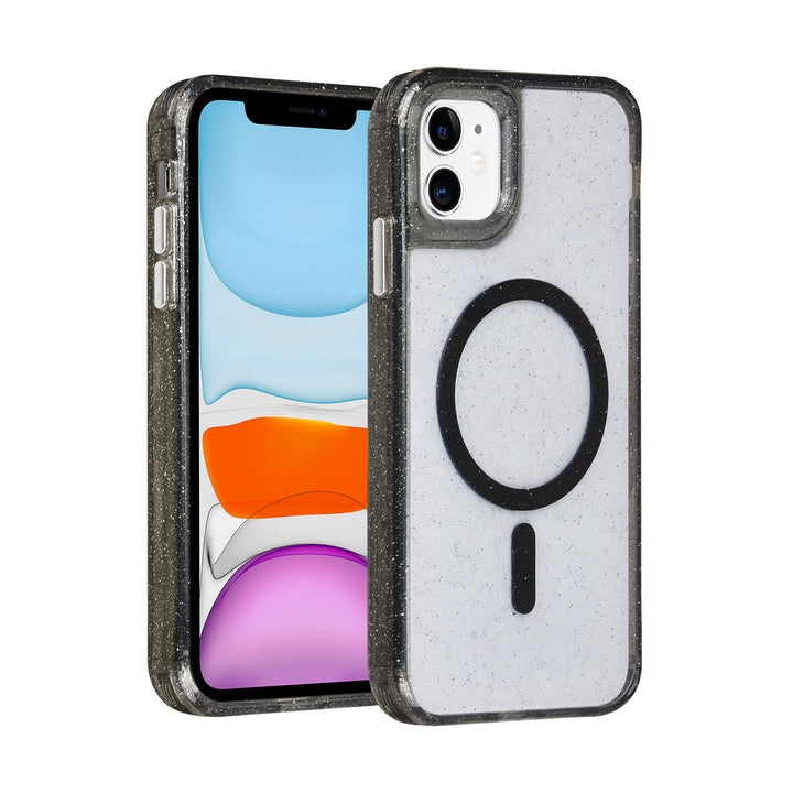 TUNIQ iPhone 11 Backcover hoesje - Magsafe - Glitter - Hanger - Zwart-Hoesjes-Ilumina Benelux
