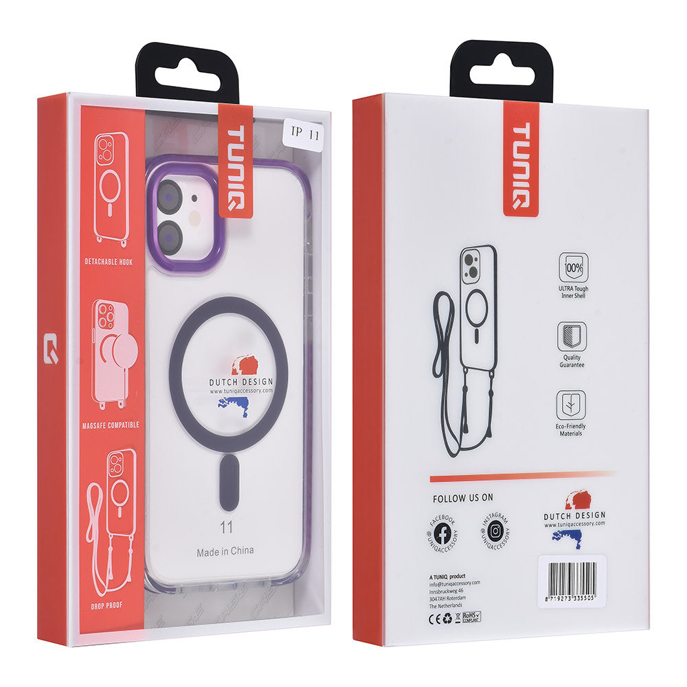 TUNIQ iPhone 11 Backcover hoesje neck cord - magsafe - Paars-Hoesjes-Ilumina Benelux