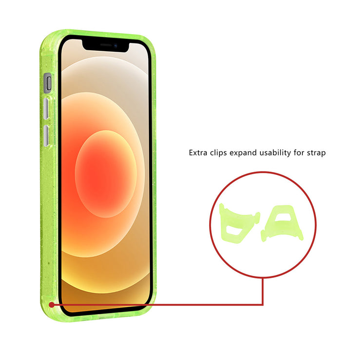 TUNIQ iPhone 12 - 12 Pro Backcover hoesje - Magsafe - Glitter - Hanger - Groen-Hoesjes-Ilumina Benelux