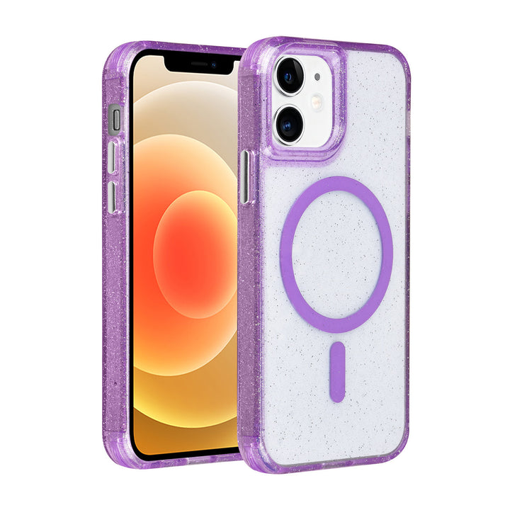 TUNIQ iPhone 12 - 12 Pro Backcover hoesje - Magsafe - Glitter - Hanger - Paars-Hoesjes-Ilumina Benelux