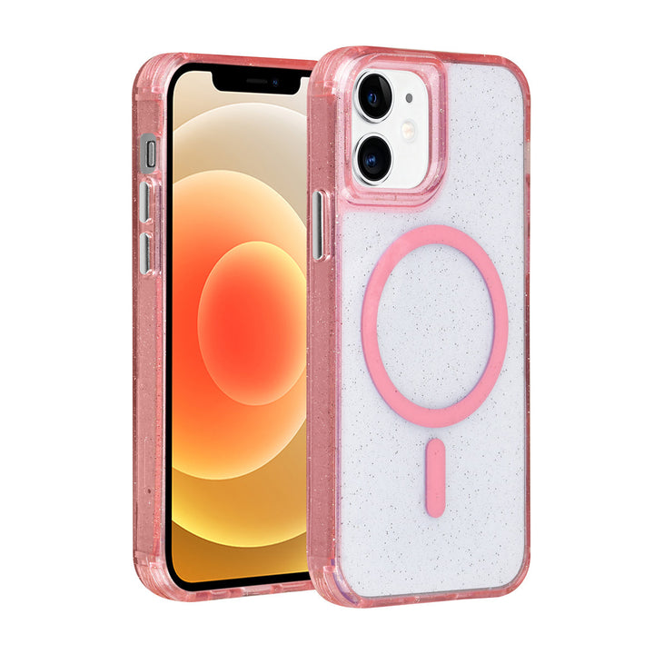 TUNIQ iPhone 12 - 12 Pro Backcover hoesje - Magsafe - Glitter - Hanger - Roze-Hoesjes-Ilumina Benelux