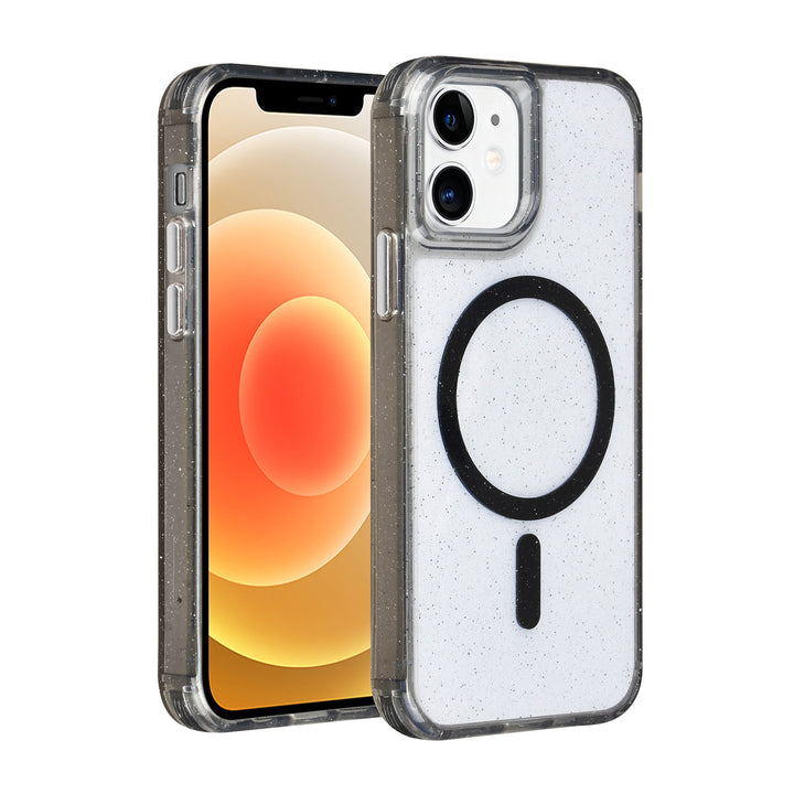 TUNIQ iPhone 12 - 12 Pro Backcover hoesje - Magsafe - Glitter - Hanger - Zwart-Hoesjes-Ilumina Benelux