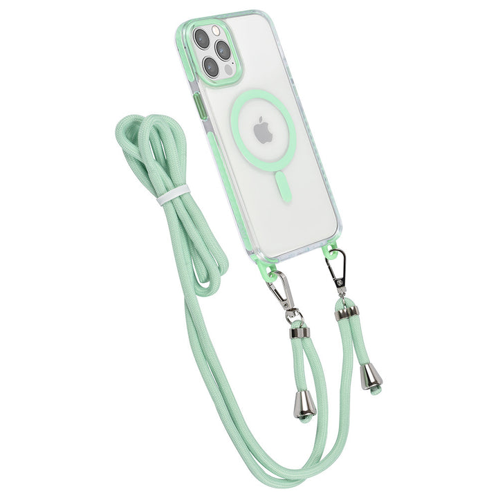 TUNIQ iPhone 12 Pro Max Backcover hoesje neck cord - magsafe - Groen-Hoesjes-Ilumina Benelux