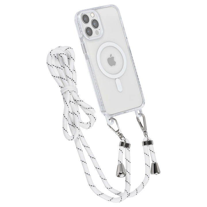 TUNIQ iPhone 12 Pro Max Backcover hoesje neck cord - magsafe - Wit-Hoesjes-Ilumina Benelux