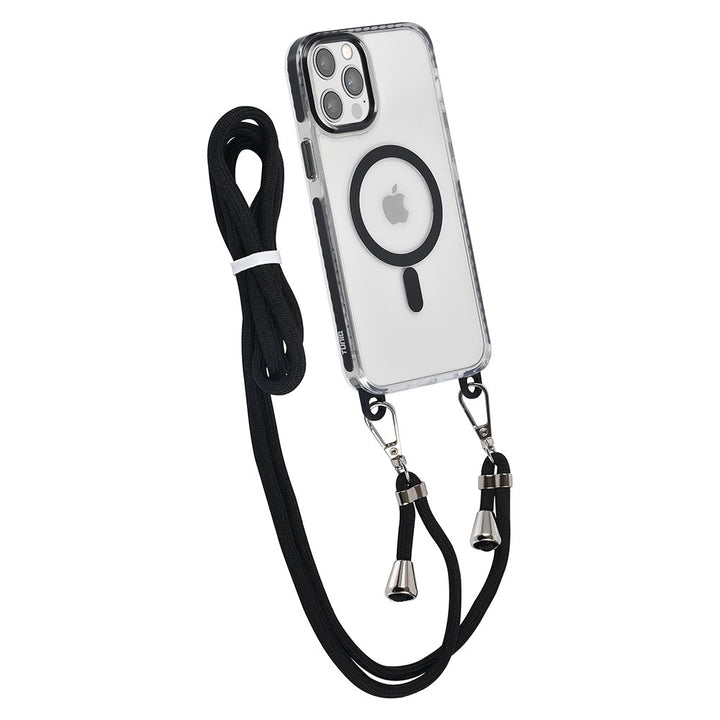 TUNIQ iPhone 12 Pro Max Backcover hoesje neck cord - magsafe - Zwart-Hoesjes-Ilumina Benelux