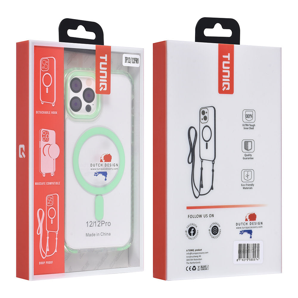 TUNIQ iPhone 12/12 Pro Backcover hoesje neck cord - magsafe - Groen-Hoesjes-Ilumina Benelux