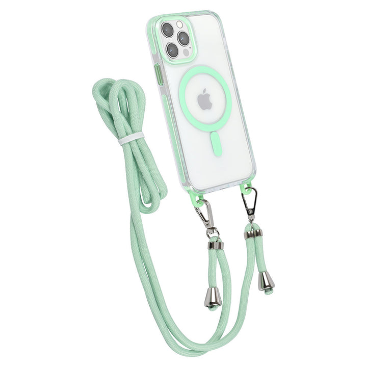 TUNIQ iPhone 12/12 Pro Backcover hoesje neck cord - magsafe - Groen-Hoesjes-Ilumina Benelux