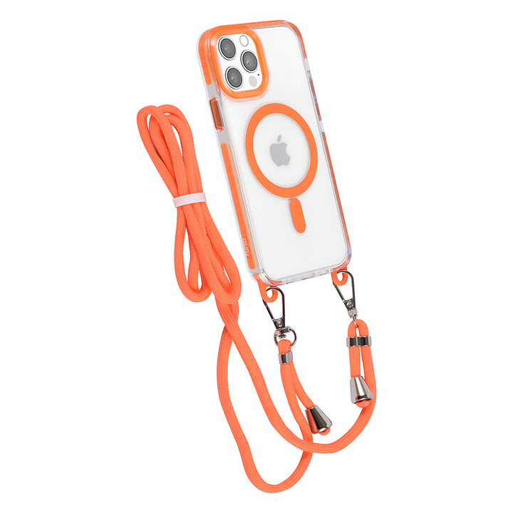 TUNIQ iPhone 12/12 Pro Backcover hoesje neck cord - magsafe - Oranje-Hoesjes-Ilumina Benelux