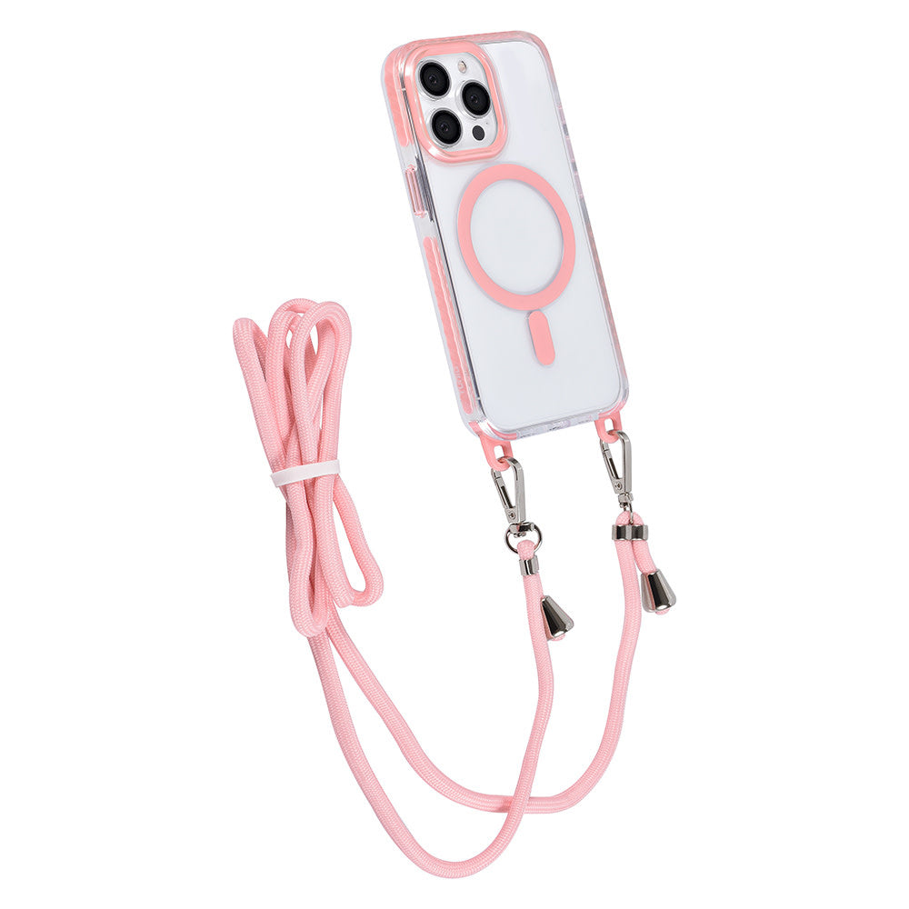 TUNIQ iPhone 13 Pro Backcover hoesje neck cord - magsafe - Roze-Hoesjes-Ilumina Benelux