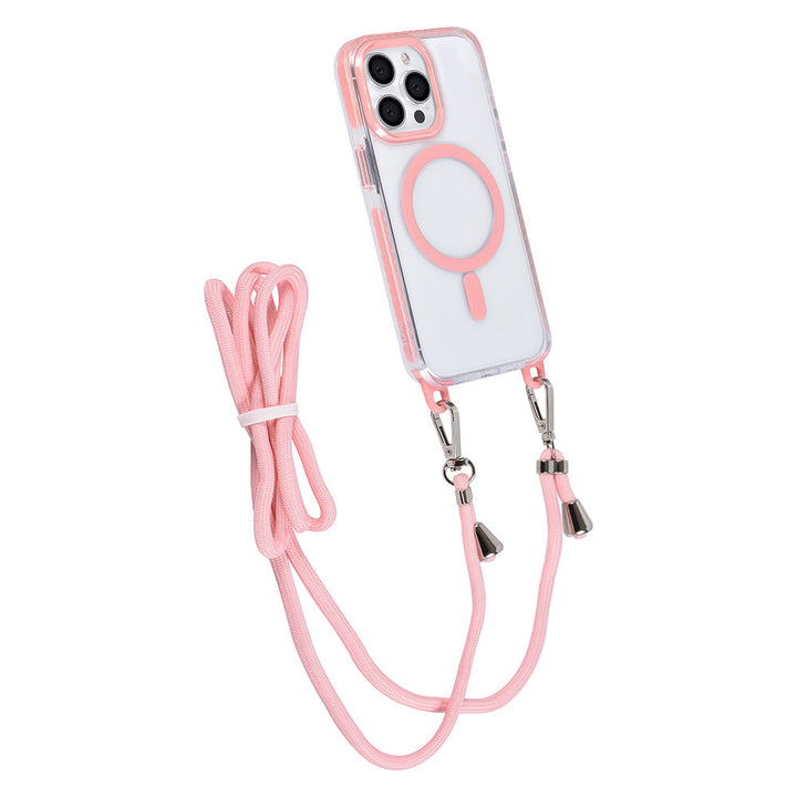 TUNIQ iPhone 13 Pro Backcover hoesje neck cord - magsafe - Roze-Hoesjes-Ilumina Benelux