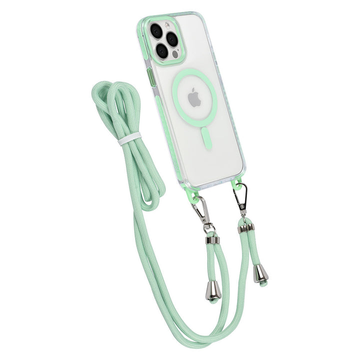 TUNIQ iPhone 13 Pro Max Backcover hoesje neck cord - magsafe - Groen-Hoesjes-Ilumina Benelux