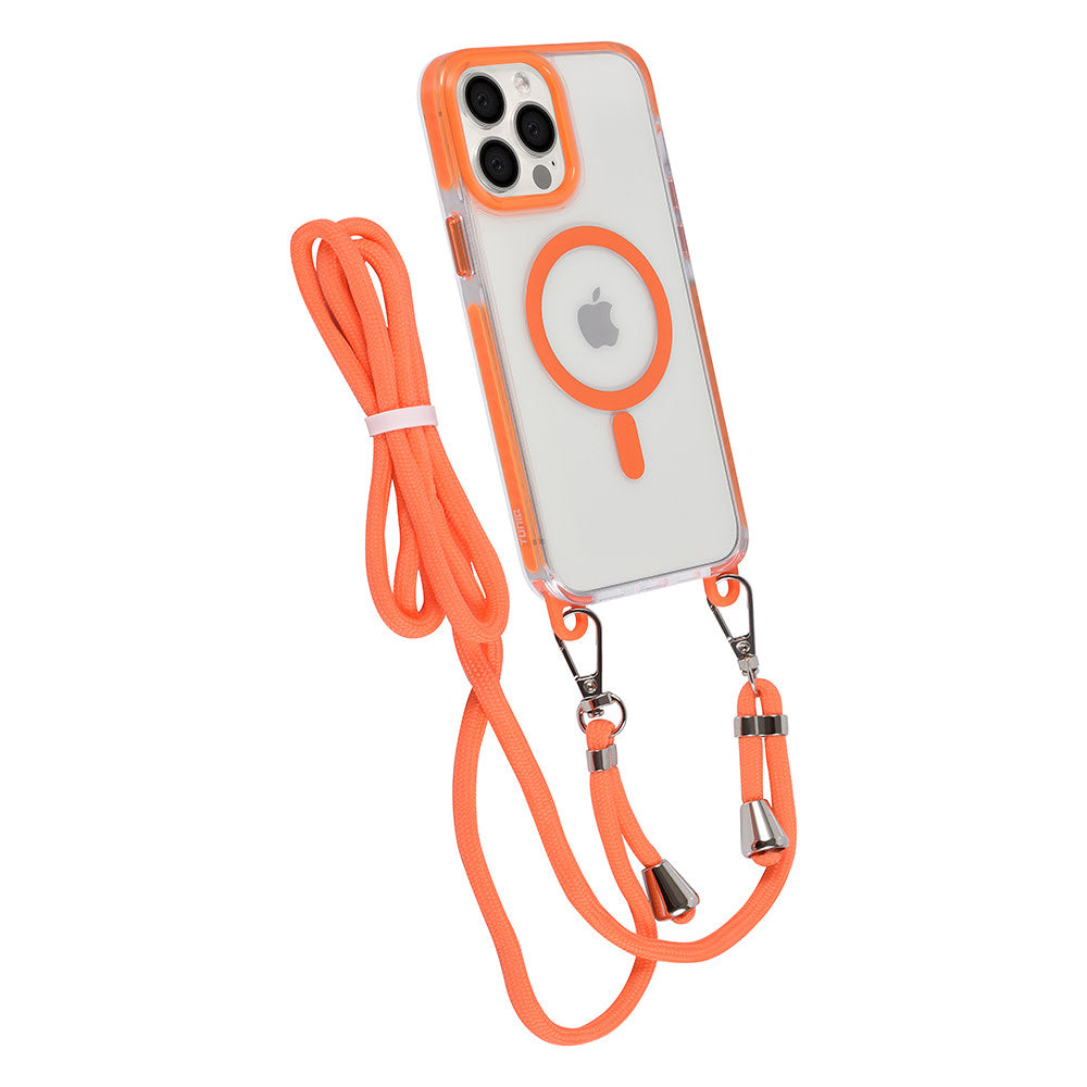TUNIQ iPhone 13 Pro Max Backcover hoesje neck cord - magsafe - Oranje-Hoesjes-Ilumina Benelux