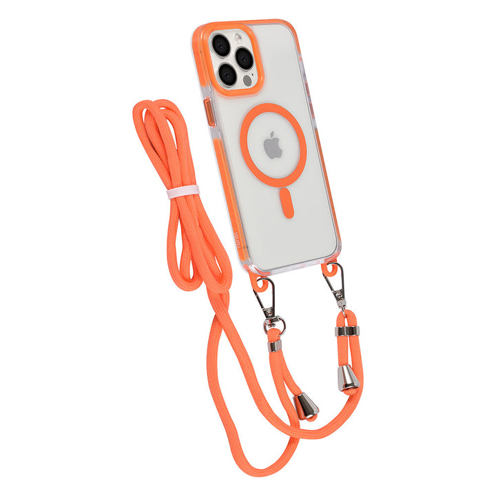TUNIQ iPhone 13 Pro Max Backcover hoesje neck cord - magsafe - Oranje-Hoesjes-Ilumina Benelux