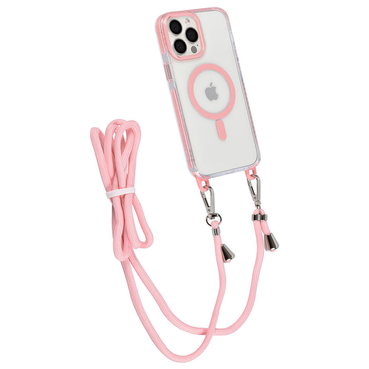 TUNIQ iPhone 13 Pro Max Backcover hoesje neck cord - magsafe - Roze-Hoesjes-Ilumina Benelux