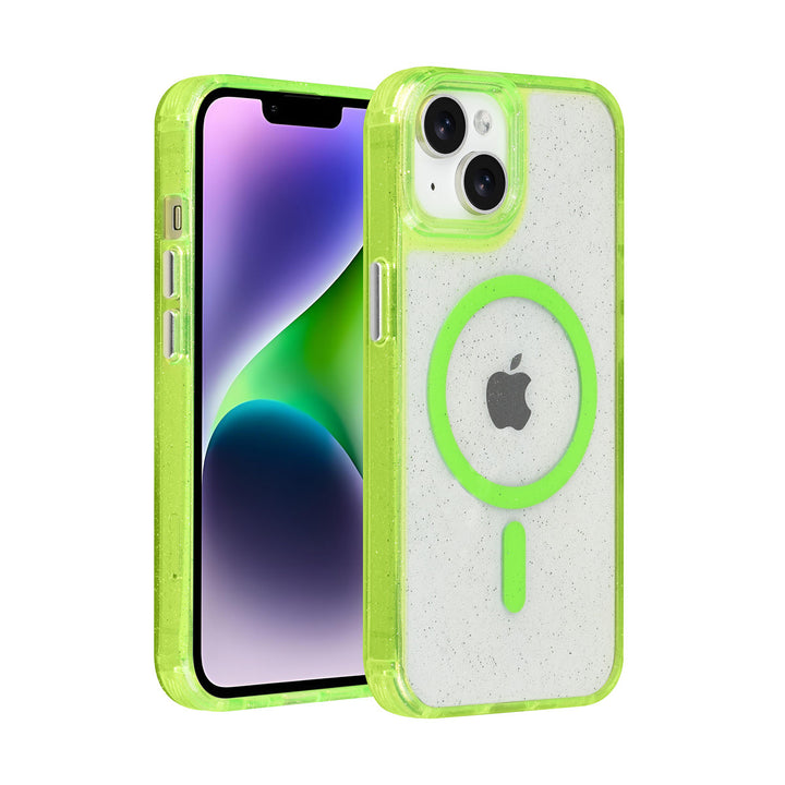 TUNIQ iPhone 14 Backcover hoesje - Magsafe - Glitter - Hanger - Groen-Hoesjes-Ilumina Benelux