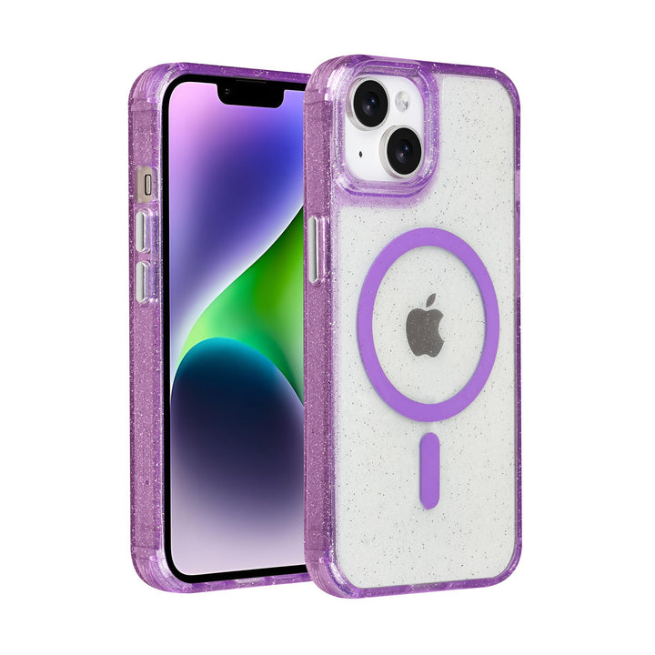 TUNIQ iPhone 14 Backcover hoesje - Magsafe - Glitter - Hanger - Paars-Hoesjes-Ilumina Benelux