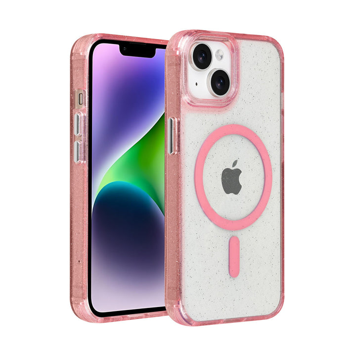 TUNIQ iPhone 14 Backcover hoesje - Magsafe - Glitter - Hanger - Roze-Hoesjes-Ilumina Benelux