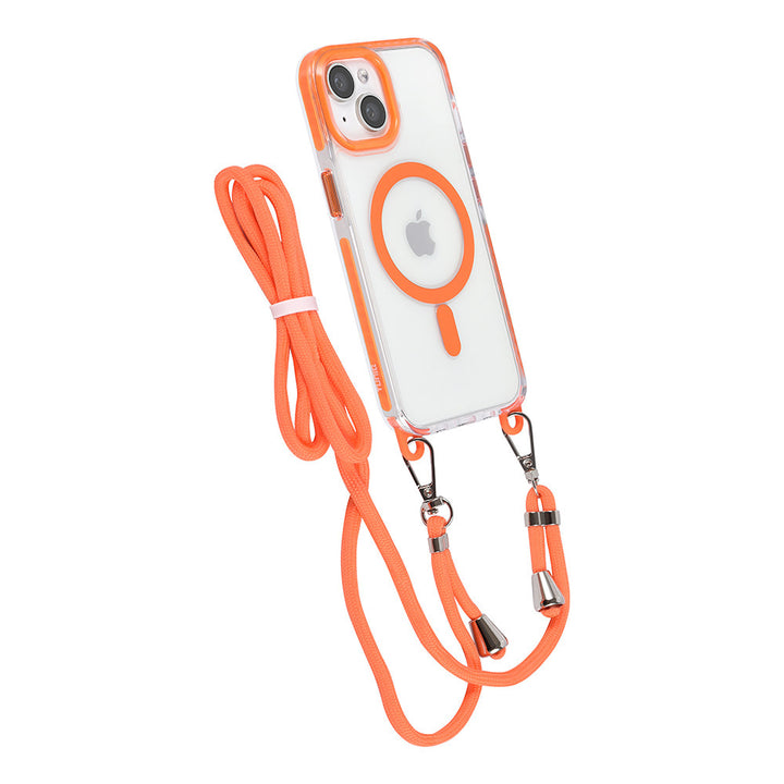 TUNIQ iPhone 14 Backcover hoesje neck cord - magsafe - Oranje-Hoesjes-Ilumina Benelux