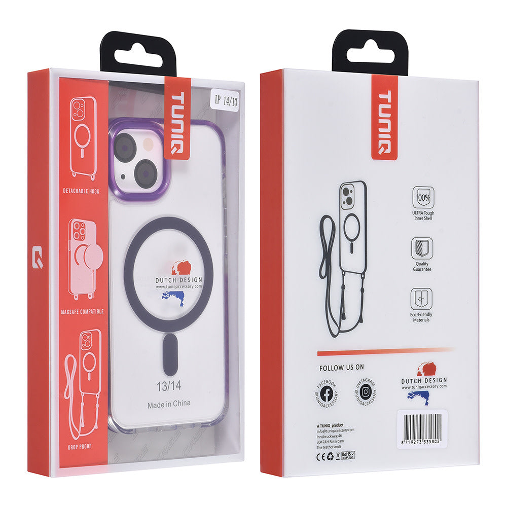 TUNIQ iPhone 14 Backcover hoesje neck cord - magsafe - Paars-Hoesjes-Ilumina Benelux
