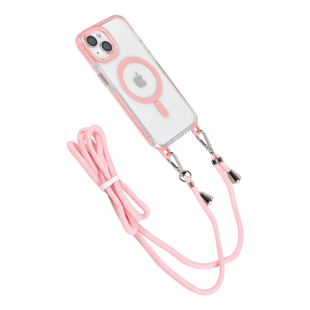 TUNIQ iPhone 14 Backcover hoesje neck cord - magsafe - Roze-Hoesjes-Ilumina Benelux