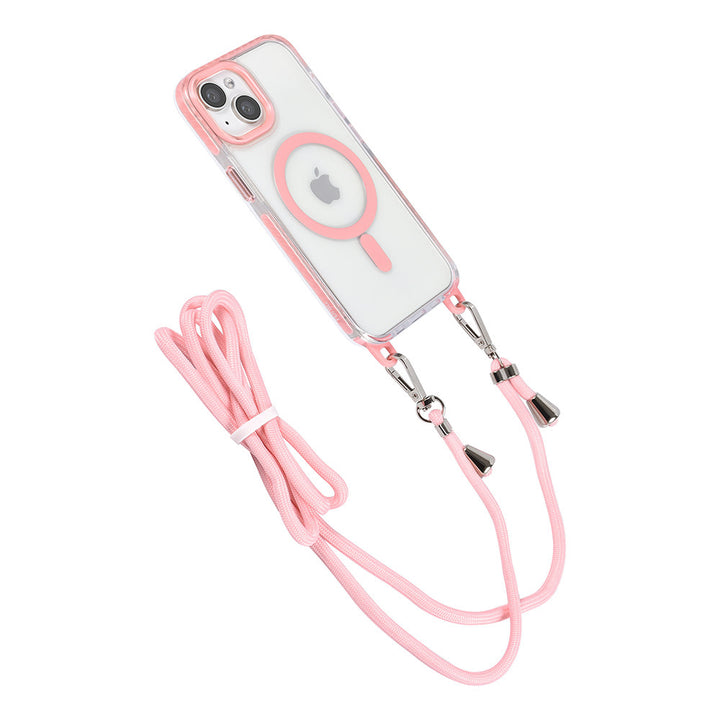 TUNIQ iPhone 14 Backcover hoesje neck cord - magsafe - Roze-Hoesjes-Ilumina Benelux