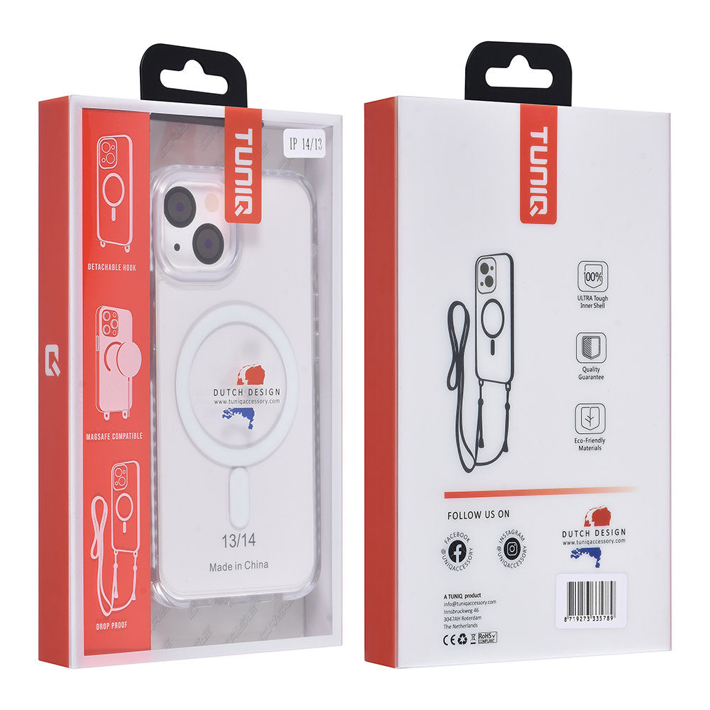 TUNIQ iPhone 14 Backcover hoesje neck cord - magsafe - Wit-Hoesjes-Ilumina Benelux