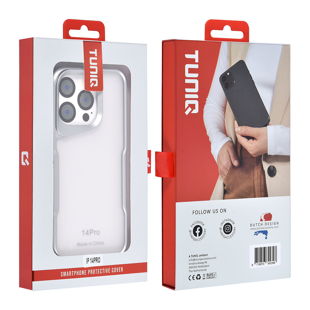TUNIQ iPhone 14 Pro Backcover hoesje Silicone - Zilver-Hoesjes-Ilumina Benelux