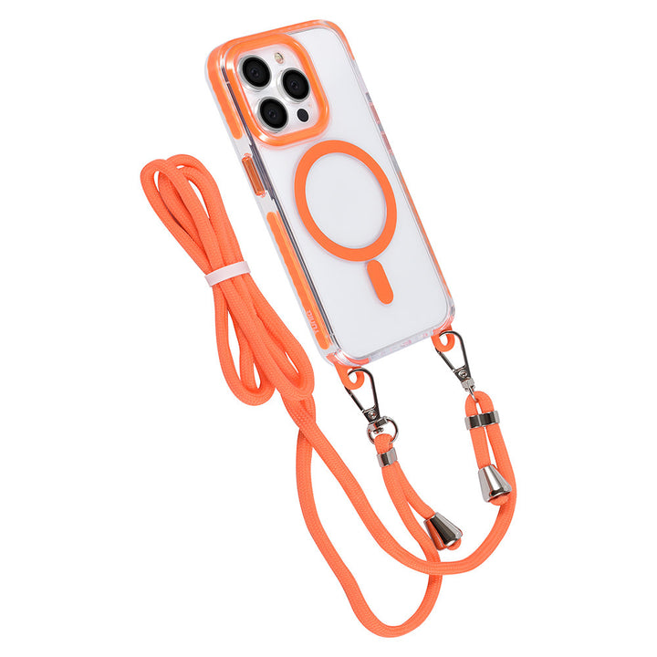 TUNIQ iPhone 14 Pro Backcover hoesje neck cord - magsafe - Oranje-Hoesjes-Ilumina Benelux