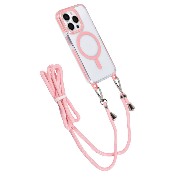 TUNIQ iPhone 14 Pro Backcover hoesje neck cord - magsafe - Roze-Hoesjes-Ilumina Benelux