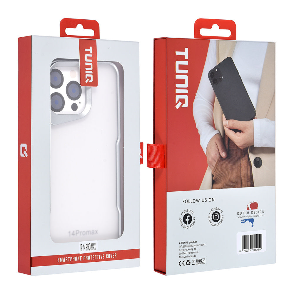 TUNIQ iPhone 14 Pro Max Backcover hoesje Silicone - Zilver-Hoesjes-Ilumina Benelux