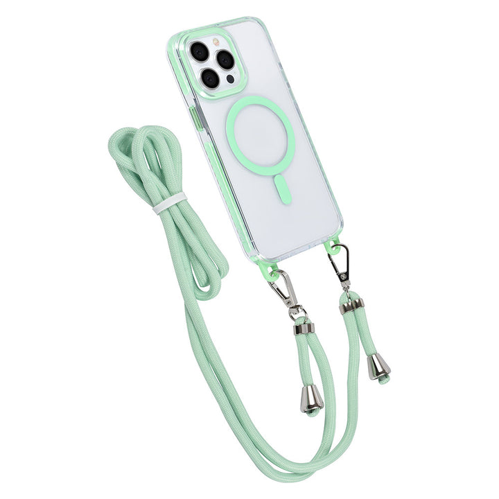 TUNIQ iPhone 14 Pro Max Backcover hoesje neck cord - magsafe - Groen-Hoesjes-Ilumina Benelux