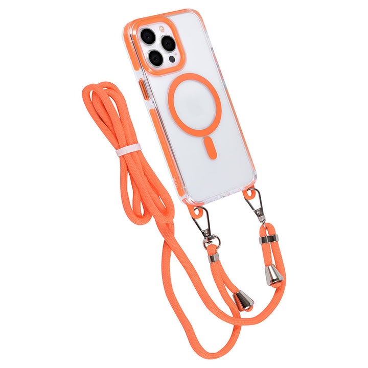 TUNIQ iPhone 14 Pro Max Backcover hoesje neck cord - magsafe - Oranje-Hoesjes-Ilumina Benelux