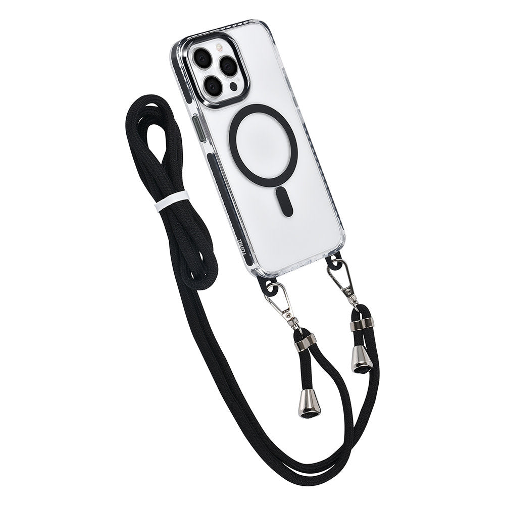 TUNIQ iPhone 14 Pro Max Backcover hoesje neck cord - magsafe - Zwart-Hoesjes-Ilumina Benelux