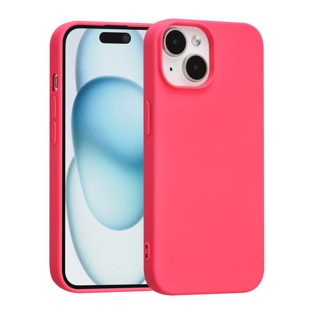 TUNIQ iPhone 15 Backcover hoesje - Felroze-Hoesjes-Ilumina Benelux