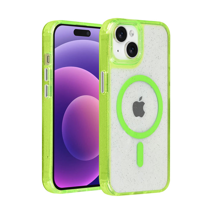 TUNIQ iPhone 15 Backcover hoesje - Magsafe - Glitter - Hanger - Groen-Hoesjes-Ilumina Benelux