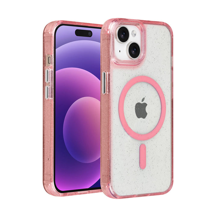 TUNIQ iPhone 15 Backcover hoesje - Magsafe - Glitter - Hanger - Roze-Hoesjes-Ilumina Benelux