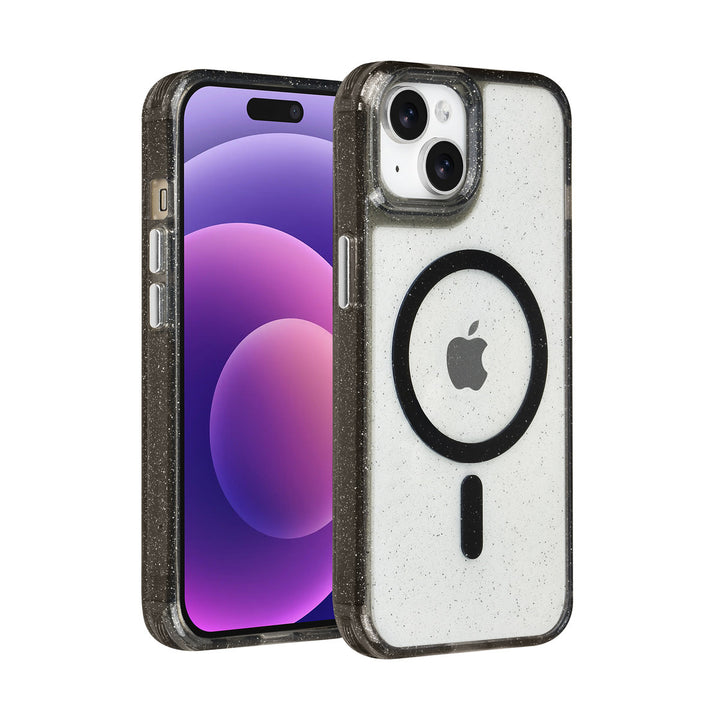 TUNIQ iPhone 15 Backcover hoesje - Magsafe - Glitter - Hanger - Zwart-Hoesjes-Ilumina Benelux