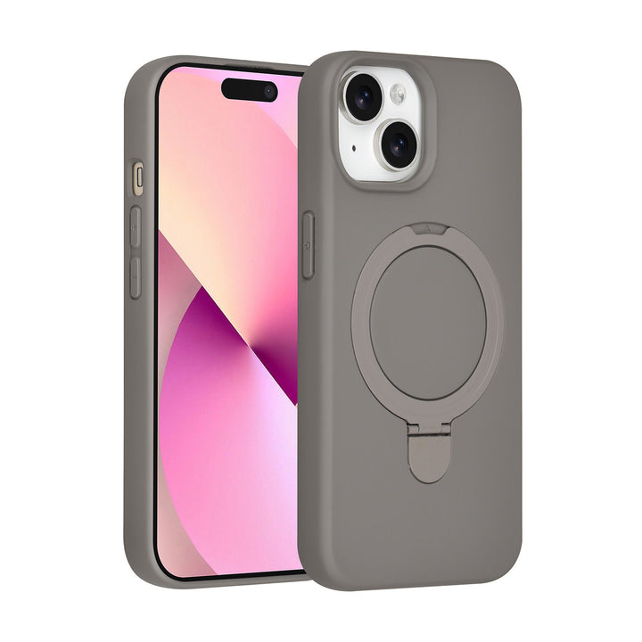 TUNIQ iPhone 15 Backcover hoesje - Magsafe With Ring Stand - Hanger - Titanium Grey-Hoesjes-Ilumina Benelux