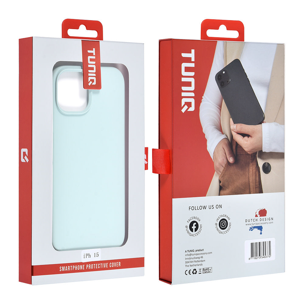 TUNIQ iPhone 15 Backcover hoesje Premium Liquid silicone - LichtBlauw-Hoesjes-Ilumina Benelux
