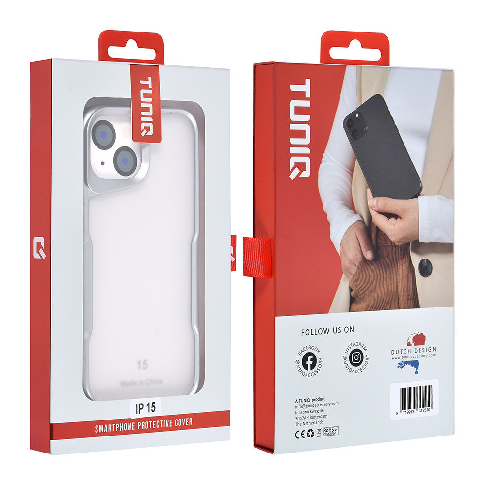 TUNIQ iPhone 15 Backcover hoesje Silicone - Zilver-Hoesjes-Ilumina Benelux