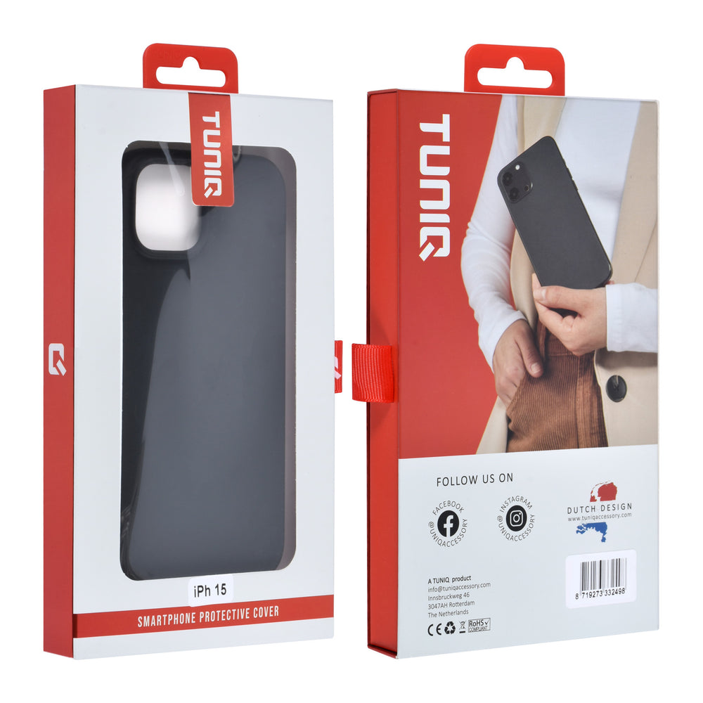 TUNIQ iPhone 15 Backcover hoesje - Zwart-Hoesjes-Ilumina Benelux