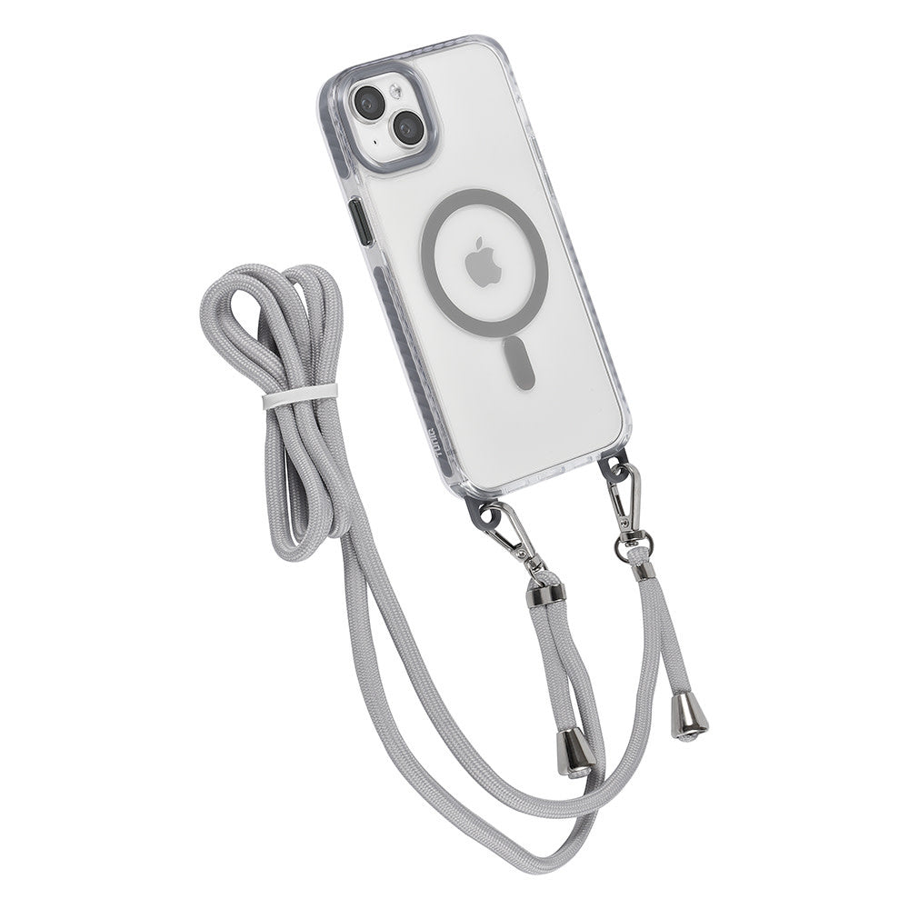 TUNIQ iPhone 15 Plus Backcover hoesje neck cord - magsafe - Grijs-Hoesjes-Ilumina Benelux