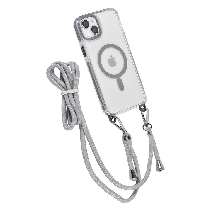 TUNIQ iPhone 15 Plus Backcover hoesje neck cord - magsafe - Grijs-Hoesjes-Ilumina Benelux