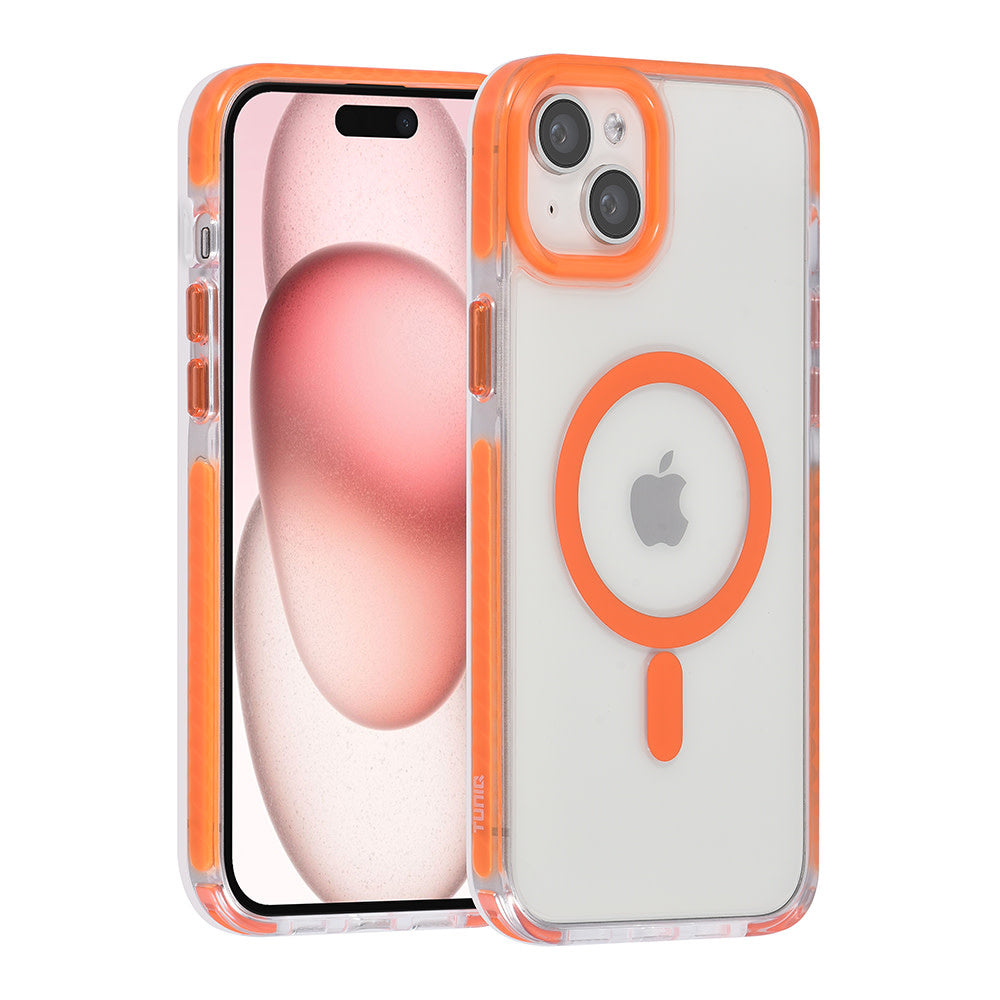 TUNIQ iPhone 15 Plus Backcover hoesje neck cord - magsafe - Oranje-Hoesjes-Ilumina Benelux