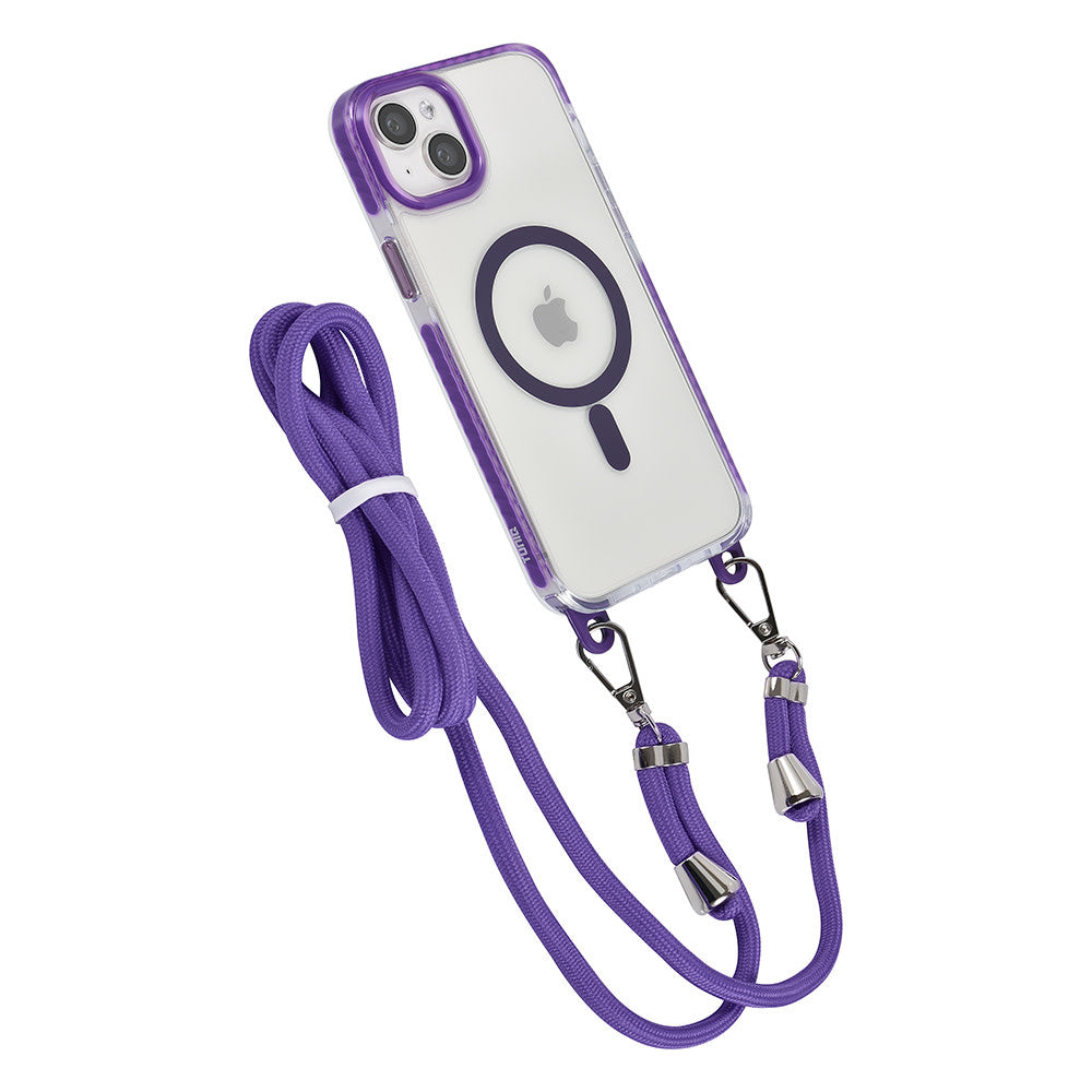 TUNIQ iPhone 15 Plus Backcover hoesje neck cord - magsafe - Paars-Hoesjes-Ilumina Benelux