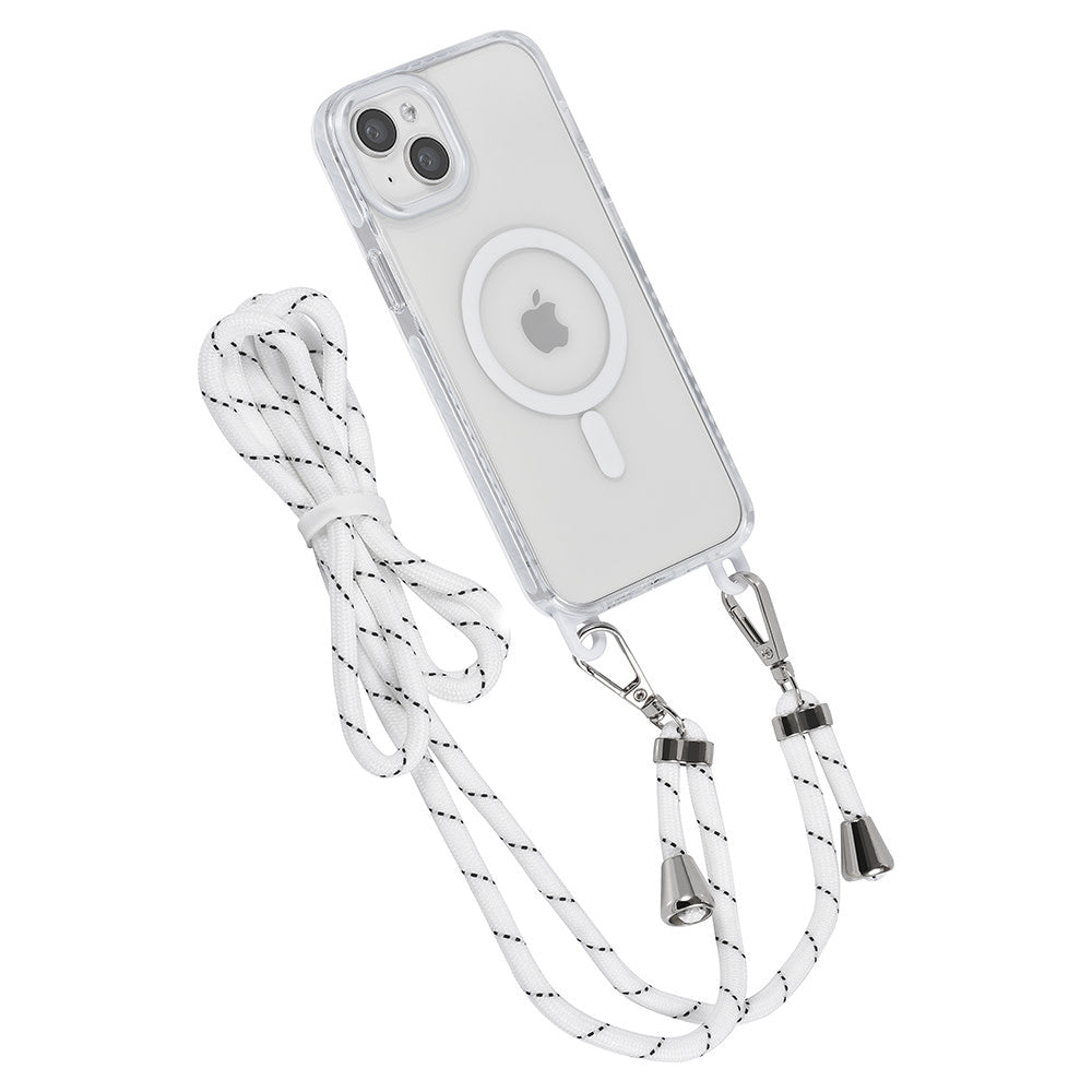TUNIQ iPhone 15 Plus Backcover hoesje neck cord - magsafe - Wit-Hoesjes-Ilumina Benelux