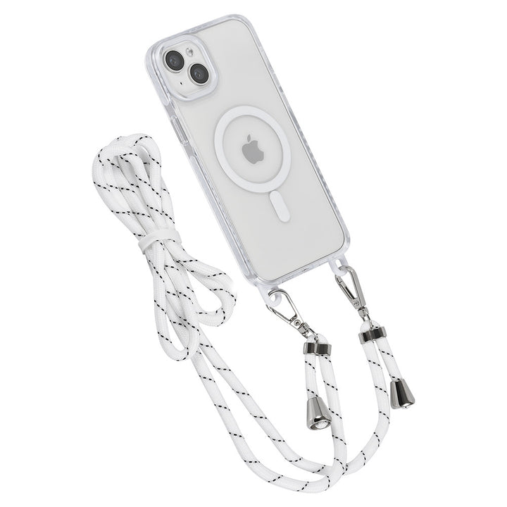 TUNIQ iPhone 15 Plus Backcover hoesje neck cord - magsafe - Wit-Hoesjes-Ilumina Benelux
