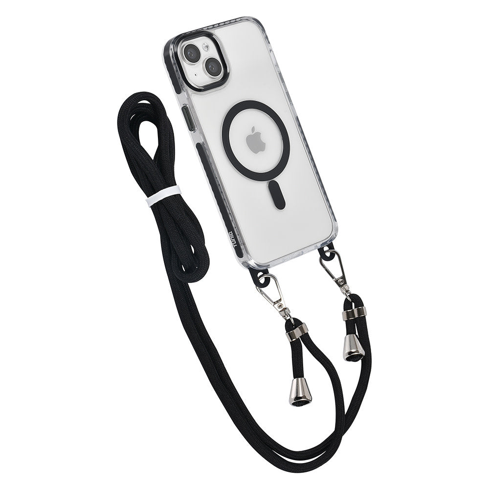 TUNIQ iPhone 15 Plus Backcover hoesje neck cord - magsafe - Zwart-Hoesjes-Ilumina Benelux