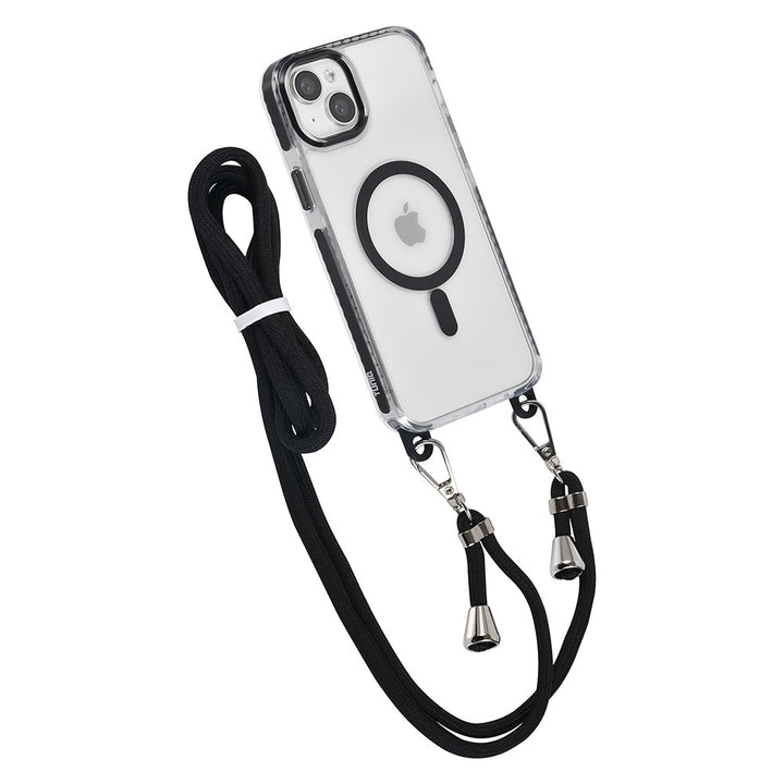 TUNIQ iPhone 15 Plus Backcover hoesje neck cord - magsafe - Zwart-Hoesjes-Ilumina Benelux